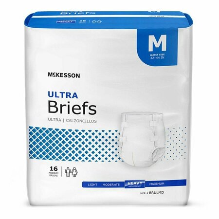 MCKESSON ULTRA Heavy Absorbency Incontinence Brief, Medium, 16PK BRULMD